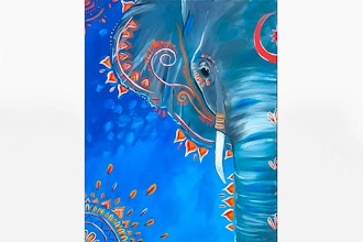 Virtual Paint Nite: Bright Boho Elephant (Ages 6+)